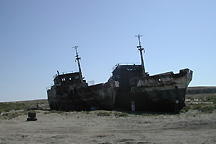 Beached boats near Aralsk